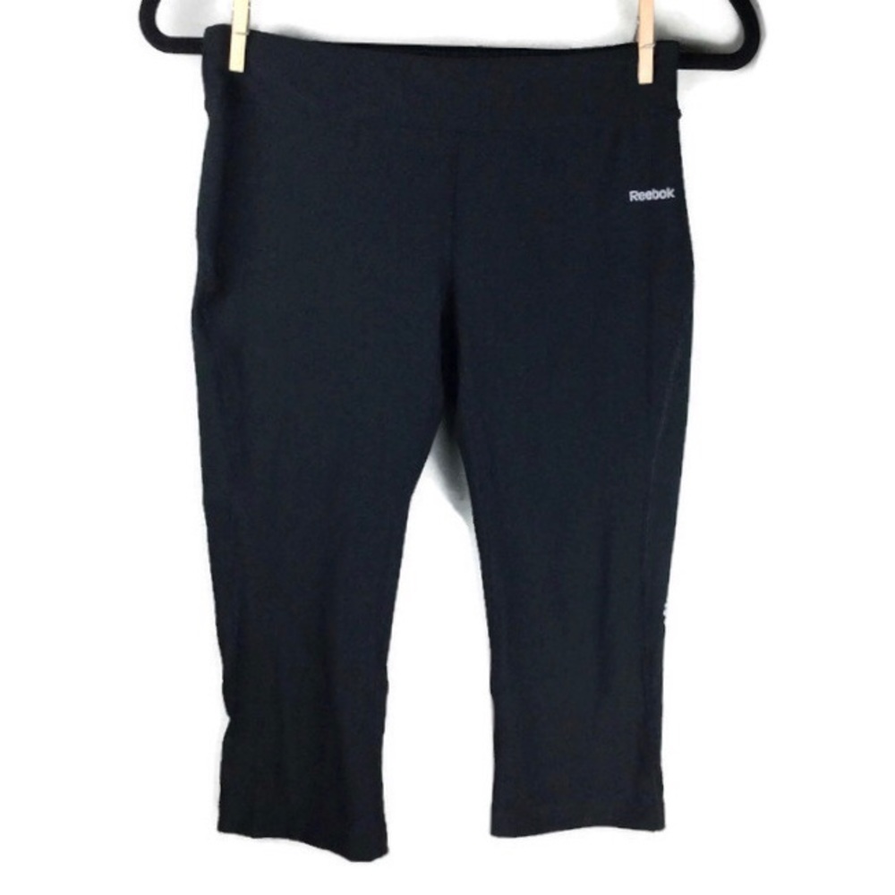 Reebok Mesh Dotted Black Capri Pants Size Small